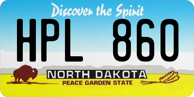 ND license plate HPL860