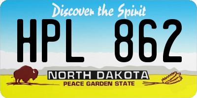 ND license plate HPL862