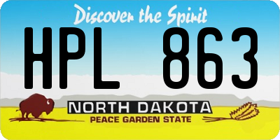 ND license plate HPL863