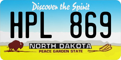 ND license plate HPL869
