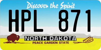 ND license plate HPL871