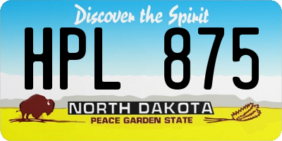 ND license plate HPL875