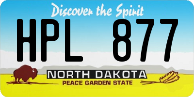 ND license plate HPL877