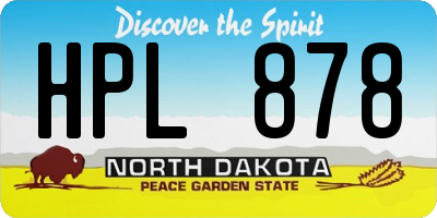 ND license plate HPL878