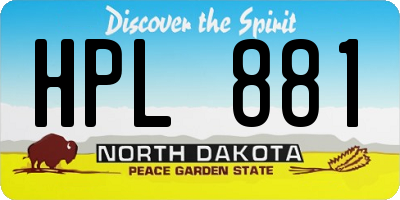 ND license plate HPL881
