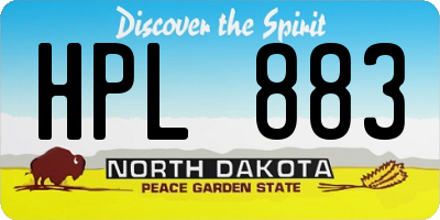 ND license plate HPL883