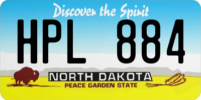 ND license plate HPL884