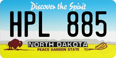 ND license plate HPL885
