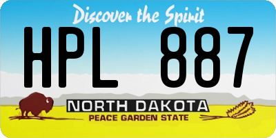 ND license plate HPL887