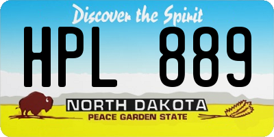 ND license plate HPL889
