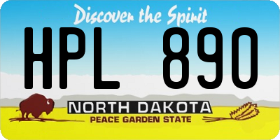 ND license plate HPL890
