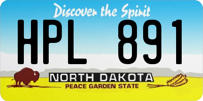 ND license plate HPL891