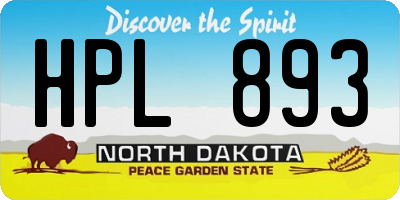 ND license plate HPL893