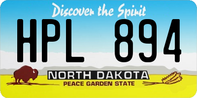 ND license plate HPL894
