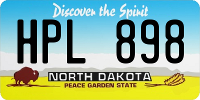 ND license plate HPL898