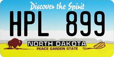 ND license plate HPL899