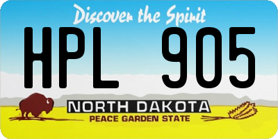ND license plate HPL905