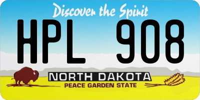 ND license plate HPL908