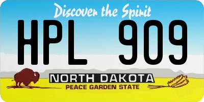 ND license plate HPL909