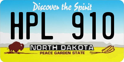 ND license plate HPL910