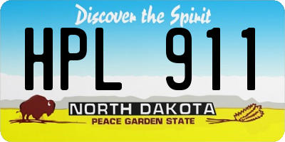 ND license plate HPL911