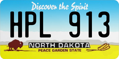 ND license plate HPL913