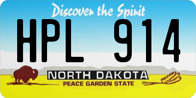 ND license plate HPL914