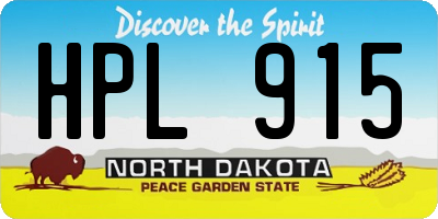 ND license plate HPL915