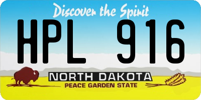 ND license plate HPL916