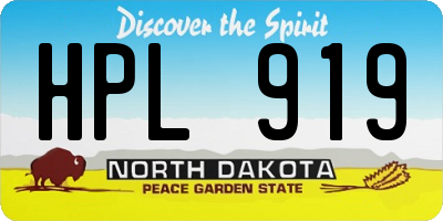 ND license plate HPL919