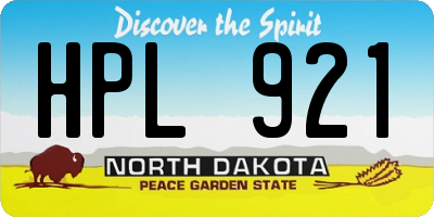 ND license plate HPL921