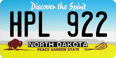 ND license plate HPL922