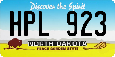 ND license plate HPL923