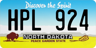 ND license plate HPL924