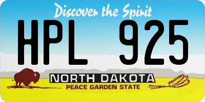 ND license plate HPL925