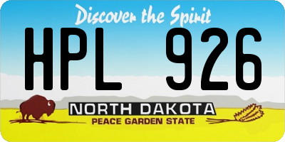 ND license plate HPL926