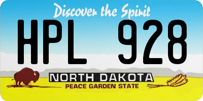 ND license plate HPL928