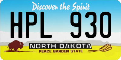 ND license plate HPL930