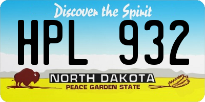 ND license plate HPL932