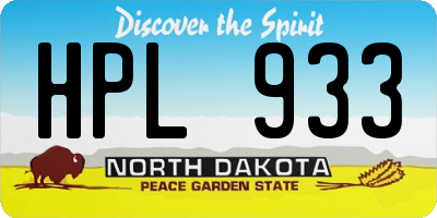 ND license plate HPL933