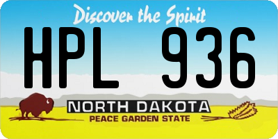ND license plate HPL936