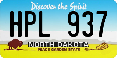 ND license plate HPL937
