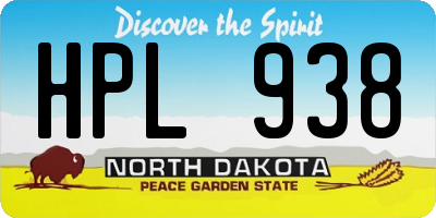 ND license plate HPL938