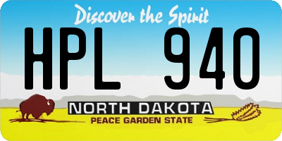 ND license plate HPL940