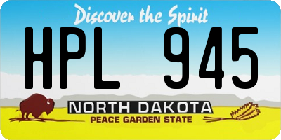 ND license plate HPL945