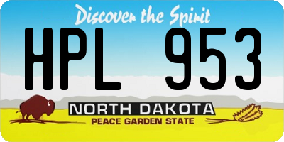 ND license plate HPL953