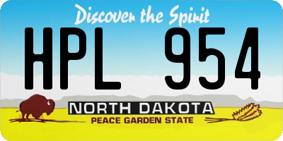 ND license plate HPL954