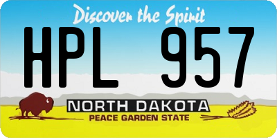 ND license plate HPL957