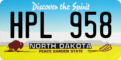 ND license plate HPL958