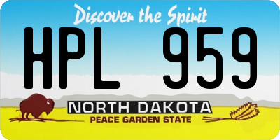 ND license plate HPL959